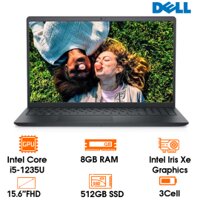 Laptop Dell Inspiron 15 3520, i5-1235U, 8GB, 512GB SSD, Intel Iris Xe Graphics, 15.6" FHD, 3C 41Wh, Win11+OfficeHS21, McAfee, FP, black, 1Y (N3520-71043874)