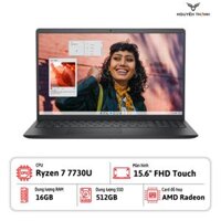Laptop Dell Inspiron 15 3535 (AMD Ryzen 7 7730U, 16GB RAM, 512GB SSD, 15.6" FHD Touch, AMD Radeon Graphics, Windows 11)