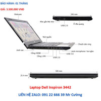 Laptop Dell Inspiron 3442  i3 4005U/4GB/120GB/HD 4000/14 inch