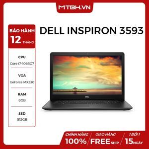 Laptop Dell Inspiron 3593 70211826 - Intel Core i7-1065G7, 8GB RAM, SSD 512GB, Nvidia Geforce MX230 2GB GDDR5, 15.6 inch