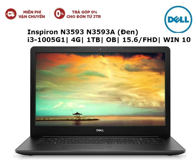 Laptop Dell Inspiron 3593 N3593A - Intel Core i3-1005G1, 4GB RAM, HDD 1TB, Intel UHD Graphics, 15.6 inch
