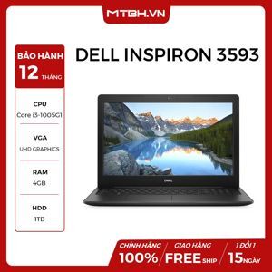 Laptop Dell Inspiron 3593 N3593A - Intel Core i3-1005G1, 4GB RAM, HDD 1TB, Intel UHD Graphics, 15.6 inch