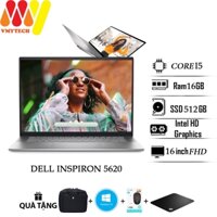 Laptop Dell Inspiron 5620 cấu hình cao,Core i5, Ram 16gb, ổ cứng SSD 512gb, màn 16 FHD, mới fullbox tặng chuột không dây