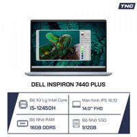 Laptop Dell Inspiron 7440 Plus Core i5-12450H/ RAM 16GB/ SSD 512GB/ 14 inch FHD+/ Win 11/ Blue/ Nhập Khẩu