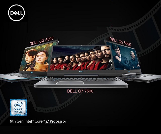 Laptop Dell Inspiron G7 7590 N7590Z - Intel Core i7-9750H, 16GB RAM, HDD 1TB + SSD 256GB, Nvidia GeForce RTX 2060 6GB GDDR6, 15.6 inch