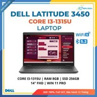 Laptop Dell Latitude 3450 Core i3-1315U/ Ram 8GB/ SSD 256GB/ Màn hình 14" FHD/ Windows 11 Pro/ Backlist Copilot Hotkey