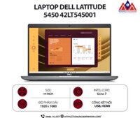 Laptop Dell Latitude 5450 42LT545001 (Ultra 7 155U/ Ram 16GB/ SSD 512GB/ Windows 11/ 1Y/ Xám)