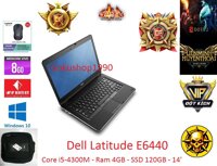 Laptop Dell Latitude E6440 Core i5-4200M  Ram 8gb  Ổ Cứng SSD 120gb  Graphics HD 4400  Màn 14 HD máy nguyên Zill