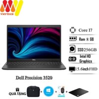 Laptop Dell Precision 3520, Core i7-7820HQ, ram 8GB, SSD 256GB, VGA, 15.6inch Full HD, kèm bộ quà