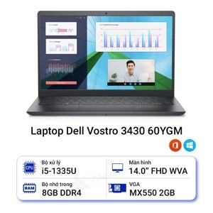 Laptop Dell Vostro 14 3430 60YGM - Intel core i5-1335U, 8GB RAM, SSD 512GB, 14 inch Full HD