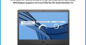 Laptop Dell Vostro 3405 V4R53500U003W - AMD R5 3500U, 8GB RAM, SSD 512GB, AMD Radeon Graphics, 14 inch