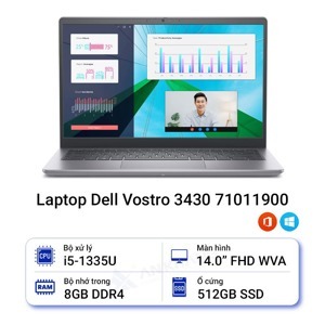 Laptop Dell Vostro 3430 71011900 - Intel Core i5-1335U, 8GB RAM, SSD 512GB, Intel Iris Xe Graphics, 14 inch