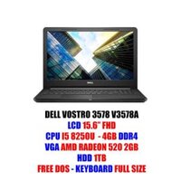 LAPTOP DELL VOSTRO 3578A (P63F002V78A) I5-8250U/4GB/1TB/AMD 520-2GB/DVDRW/15.6" FHD BLACK NEW