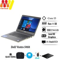 Laptop Dell Vostro 5468, Core i5-7200U, Ram 8GB, SSD 256GB, VGA, 14inch FHD, led phím, Windows 10