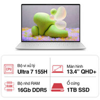 Laptop Dell XPS 13 Plus 9340 HXRGT TOUCH (Ultra 7 155H/ 16GB/ 1TB SSD/ 13.4inch QHD+ Touch/ Win 11/ Office/ Platinum/ 1Y)