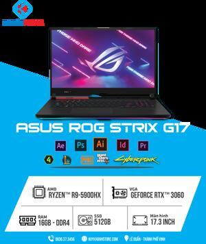 Laptop Gaming Asus ROG Strix G17 G713QM-K4183T - AMD Ryzen 9-5900HX, 16Gb RAM, SSD 512GB, Nvidia GeForce RTX 3060 6GB GDDR6, 17.3 inch