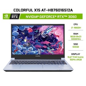Laptop Gaming Colorful X15 AT - Intel Core i7-11800h, 16GB Ram, 512G SSD, 15.6 inch
