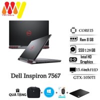 Laptop Gaming Dell inspiron 7567 cấu hình cực mạnh, Core i5, Ram 8gb, ổ cứng SSD 128gb 500gb,VGA 1050TI, màn 15.6 FullHD