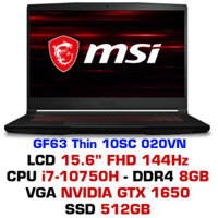 Laptop Gaming MSI GF63 Thin 10SC 020VN  Giá Rẻ