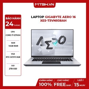 Laptop Gigabyte AERO 16 XE5-73VN938AH - Intel Core i7-12700H, 16GB RAM, SSD 2TB, Nvidia GeForce RTX 3070Ti 8GB GDDR6, 16 inch