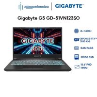 Laptop Gigabyte G5 GD-51VN123SO i5-11400H16GB512GBRTX 3050 4GB15.6 FHD 144Hz Hàng chính hãng