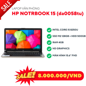Laptop HP 15-da0058TU 4NA92PA - Intel core i5, 4GB RAM, HDD 1TB, Intel HD Graphics 620, 15.6 inch