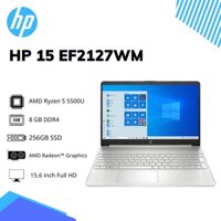 Laptop HP 15 EF2127WM R5 5500U , 8GB , 256GB SSD , 15.6" Full HD (Bạc) - Mới 100%
