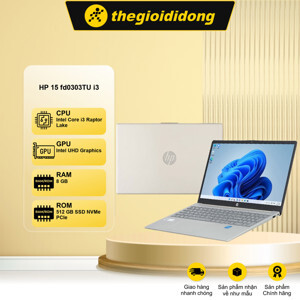 Laptop HP 15 fd0303TU (A2NL4PA) - Intel Core  i3 1315U, Ram 8GB, SSD 512GB, 15.6 inch