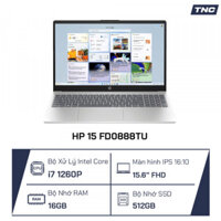 Laptop HP 15 fd0888TU Core i7 1260P/ 16GB/ 512GB/ 15.6 Inch/ XE Graphics/ Win 11_A5LL0PA