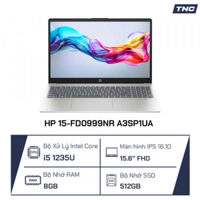 Laptop HP 15-fd0999nr A3SP1UA Core i5 1235U/ 8GB/ 512GB/ 15.6Inch/ UHD Graphics/ Win11