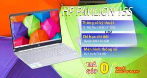 Laptop HP 15s-du1076tx 1R8E2PA - Intel Core i5-10210U, 8GB RAM, SSD 512GB, Nvidia GeForce MX130 2GB GDDR5, 15.6 inch