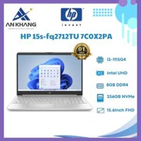 Laptop HP 15s-fq2712TU 7C0X2PA Core i3 1115G4 8GB 256GB SSD Intel UHD Graphics 15.6inch Full HD Windows 11 Home Bac Vỏ nhựa - Hàng Chính Hãng