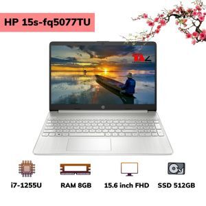 Laptop HP 15s-fq5077TU 6K797PA - Intel Core i7-1255U, 8GB RAM, SSD 512GB, Intel Iris Xe Graphics, 15.6 inch