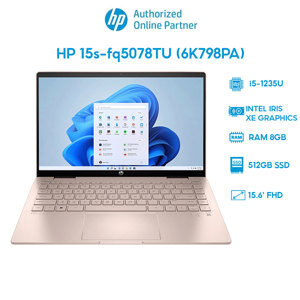 Laptop HP 15s-fq5078TU 6K798PA - Intel Core i5-1235U, 8GB RAM, SSD 512GB, Intel Iris Xe Graphics, 15.6 inch