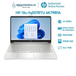 Laptop HP 15s-fq5078TU 6K798PA - Intel Core i5-1235U, 8GB RAM, SSD 512GB, Intel Iris Xe Graphics, 15.6 inch