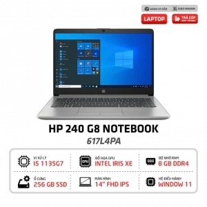 Laptop HP 240 G8 617L4PA - Intel Core i5-1135G7, 8GB RAM, SSD 256GB, Intel Iris Xe Graphics, 14 inch