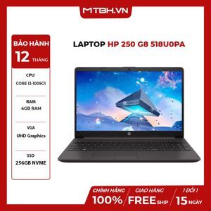 Laptop HP 250 G8 518U0PA - Intel Core i3-1005G1, 4GB RAM, SSD 256GB, Intel UHD Graphics, 15.6 inch