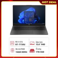 Laptop HP 255 G10 (AMD Ryzen 7-7730U/ 16GB/ 1TB/ AMD Radeon Graphics/ 15.6" FHD/ Win 11 Pro/ Đen)