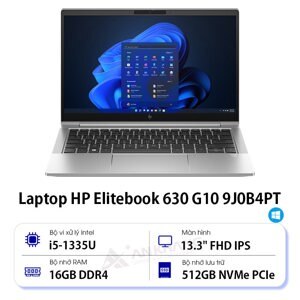 Laptop HP Elitebook 630 G10 9J0B4PT - Intel core i5-1335U, Ram 16GB, SSD 512GB, Intel UHD Graphics, 13.3 inch
