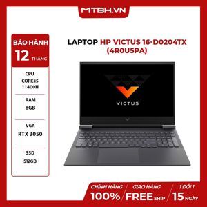 Laptop HP Gaming VICTUS 16-d0204TX 4R0U5PA - Intel Core i5 11400H, 8GB RAM, SSD 512GB, Nvidia RTX 3050 4Gb, 16.1 inch
