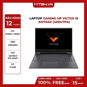 Laptop HP Gaming VICTUS 16-e0170AX 4R0U7PA - AMD R7 5800H, 8GB RAM, SSD 512GB, Nvidia RTX 3050 4Gb, 16.1 inch