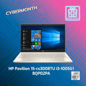 Laptop HP Pavilion 15-cs3008TU 8QP02PA - Intel Core i3-1005G1, 4GB RAM, SSD 256GB, Intel UHD Graphics, 15.6 inch