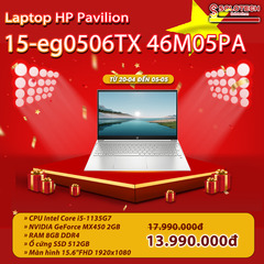 Laptop HP Pavilion 15-eg0505TX 46M03PA - Intel core i5-1135G7, 8GB RAM, SSD 512GB, Nvidia Geforce MX450 2GB, 15.6 inch