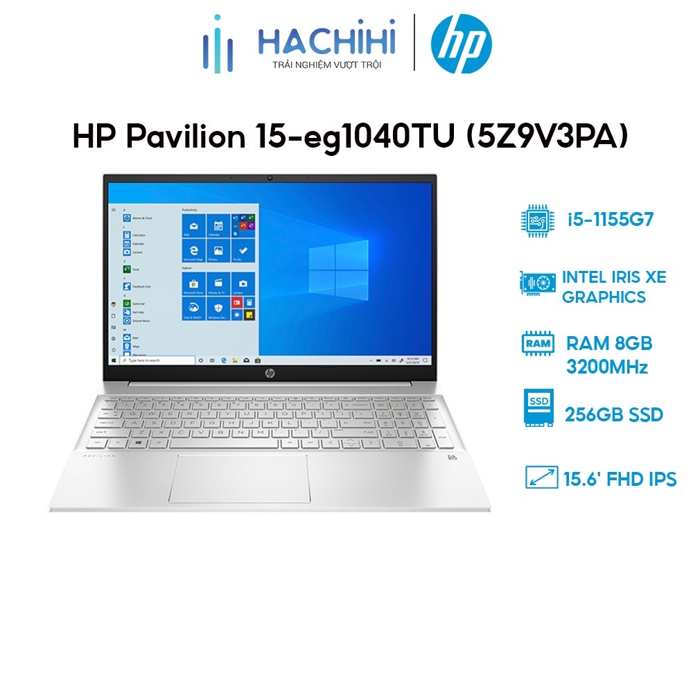 Laptop HP Pavilion 15-eg1040TU 5Z9V3PA - Intel Core i5-1155G7, 8GB RAM, SSD 256GB, Intel Iris Xe Graphics, 15.6 inch