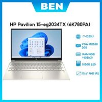 Laptop HP Pavilion 15-eg2034TX 6K780PA Core i7-1255U  8GB  512GB  MX550 2GB  15.6 inch FHD  Windows 11  Vàng - Hàng Chính Hãng