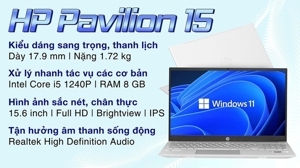 Laptop HP Pavilion 15-eg2059TU 6K789PA - Intel Core i5-1240P, 8GB RAM, SSD 256GB, Intel Iris Xe Graphics, 15.6 inch