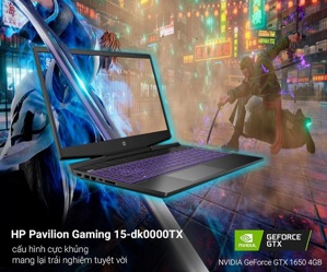 Laptop HP Pavilion Gaming 15-dk0000TX 7HR10PA - Intel Core i5-9300H, 8GB RAM, SSD 256GB, Nvidia GeForce GTX 1650 4GB GDDR5, 15.6 inch