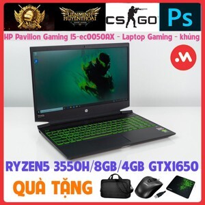Laptop HP Pavilion Gaming 15-ec0050AX 9AV28PA - AMD Ryzen 5-3550H, 8GB RAM, HDD 1TB + SSD 128GB, Nvidia GeForce GTX 1650 4GB GDDR5, 15.6 inch