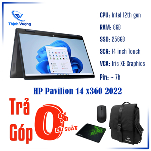 Laptop HP Pavilion x360 14-ek0013dx - Intel core i3-1215U, 8GB RAM, SSD 256GB, Intel UHD Graphics, 14 inch
