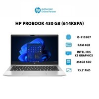 Laptop HP ProBook 430 G8614K8PAi5-1135G74GB256GBIris Xe Graphics13.3 FHDHàng chính hãng